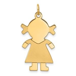 Million Charms 14k Yellow Gold Satin Girl Charm